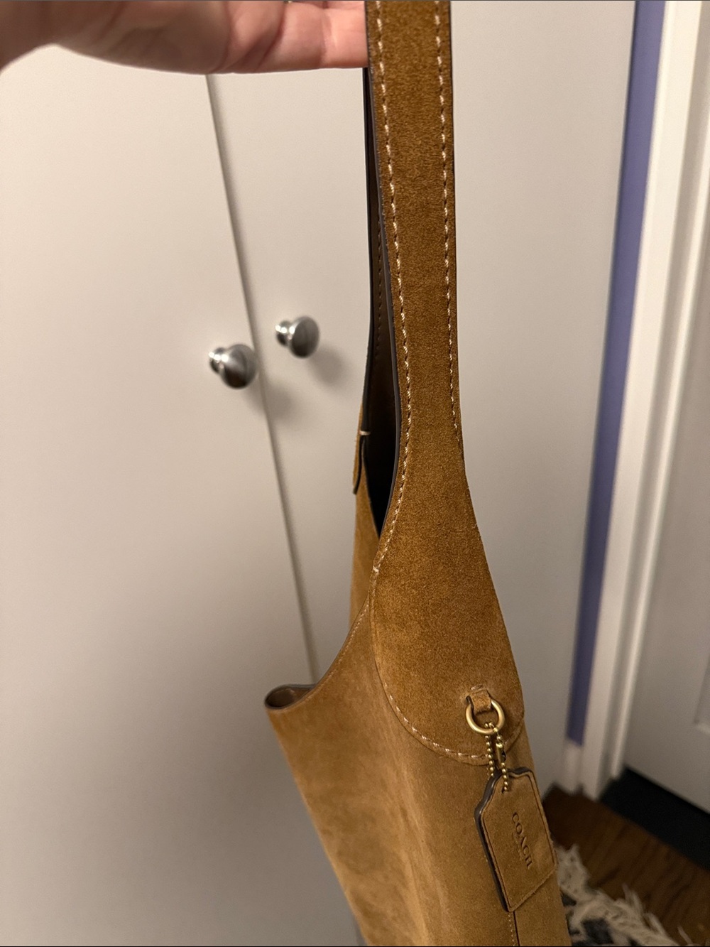Coach Brooklyn Suede Shoulder Bag 39 in Cedar/Brass - Picture 8 of 10